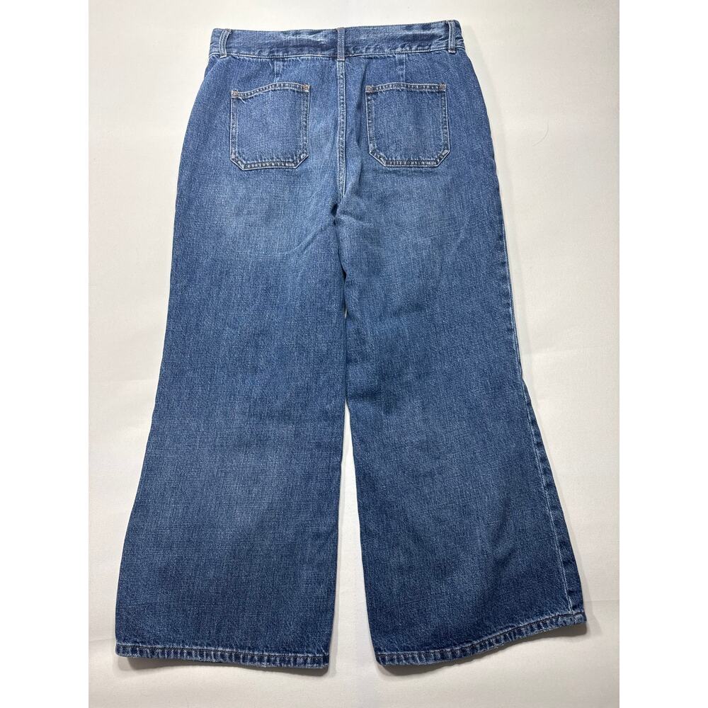 Lauren Jeans Co. Ralph Lauren Women's Wide Leg Crop Blue Jeans - Size 8 (31x25) - Picture 2 of 3